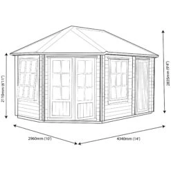 Shire Rowney 14x10 Glass Apex Tongue & Groove Wooden Cabin - Base Not Included -Garden & Outdoors shire rowney 14x10 glass apex tongue groove wooden cabin base not included5019804851485 03t