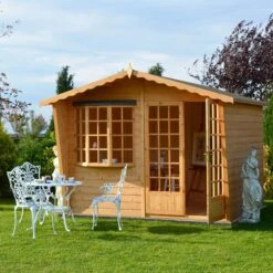 Shire Sandringham 10x10 Glass Apex Shiplap Wooden Summer House - Base Not Included -Garden & Outdoors shire sandringham 10x10 glass apex shiplap wooden summer house base not included5019804111671 02i bq