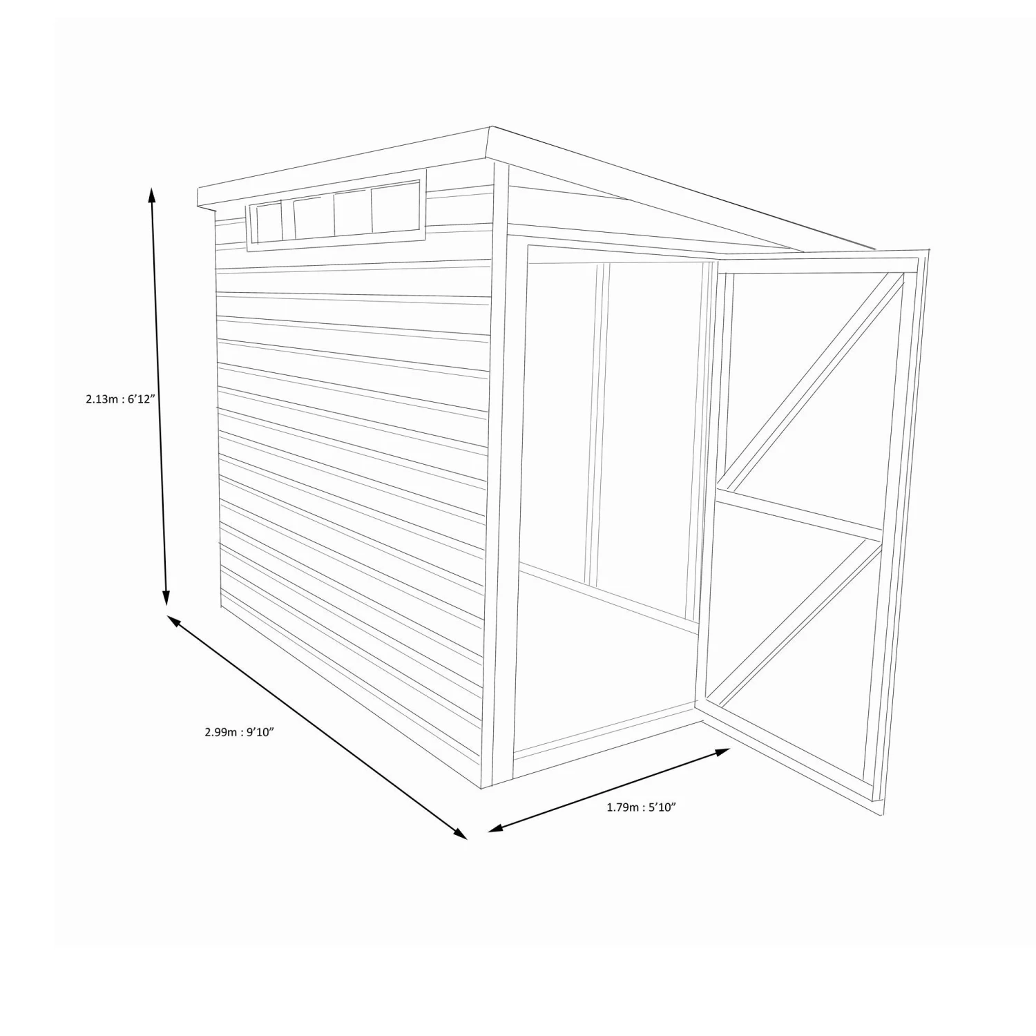 Shire Security Cabin 10x6 Ft Pent Shiplap Wooden Shed With Floor 7 Shire Security Cabin 10x6 Ft Pent Shiplap Wooden Shed With Floor - Image 5