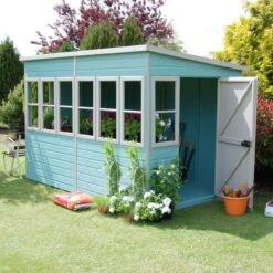 Shire Sun 10x10 Glass Pent Shiplap Wooden Summer House - Base Not Included -Garden & Outdoors shire sun 10x10 glass pent shiplap wooden summer house base not included5019804112067 01i bq