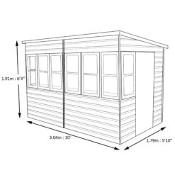 Shire Sun 10x10 Glass Pent Shiplap Wooden Summer House - Base Not Included -Garden & Outdoors shire sun 10x10 glass pent shiplap wooden summer house base not included5019804112067 01t
