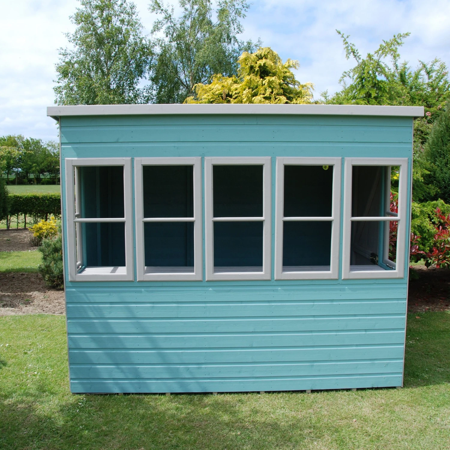 Shire Sun 8x8 Glass Pent Shiplap Wooden Summer House - Base Not Included 7 Shire Sun 8x8 Glass Pent Shiplap Wooden Summer House - Base Not Included - Image 5