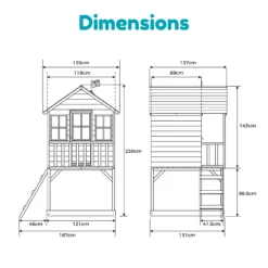 TP Toys 7.5x5 Hill Top Timber Tower Slide Playhouse Assembly Required -Garden & Outdoors tp toys 7 5x5 hill top timber tower slide playhouse assembly required5021854803185 01t bq