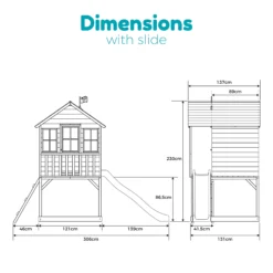 TP Toys 7.5x5 Hill Top Timber Tower Slide Playhouse Assembly Required -Garden & Outdoors tp toys 7 5x5 hill top timber tower slide playhouse assembly required5021854803185 02t bq
