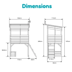 TP Toys 8x7 Tree Top Timber Tower Slide Playhouse Assembly Required -Garden & Outdoors tp toys 8x7 tree top timber tower slide playhouse assembly required5021854803543 01t bq