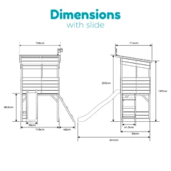 TP Toys 8x7 Tree Top Timber Tower Slide Playhouse Assembly Required -Garden & Outdoors tp toys 8x7 tree top timber tower slide playhouse assembly required5021854803543 02t bq