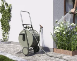 Verve Freestanding Empty Hose Cart With Wheels -Garden & Outdoors verve freestanding empty hose cart with wheels5059340250939 02i