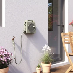 Verve Freestanding Manual Hose Reel Set (L)10m -Garden & Outdoors verve freestanding manual hose reel set l 10m5059340250946 01i