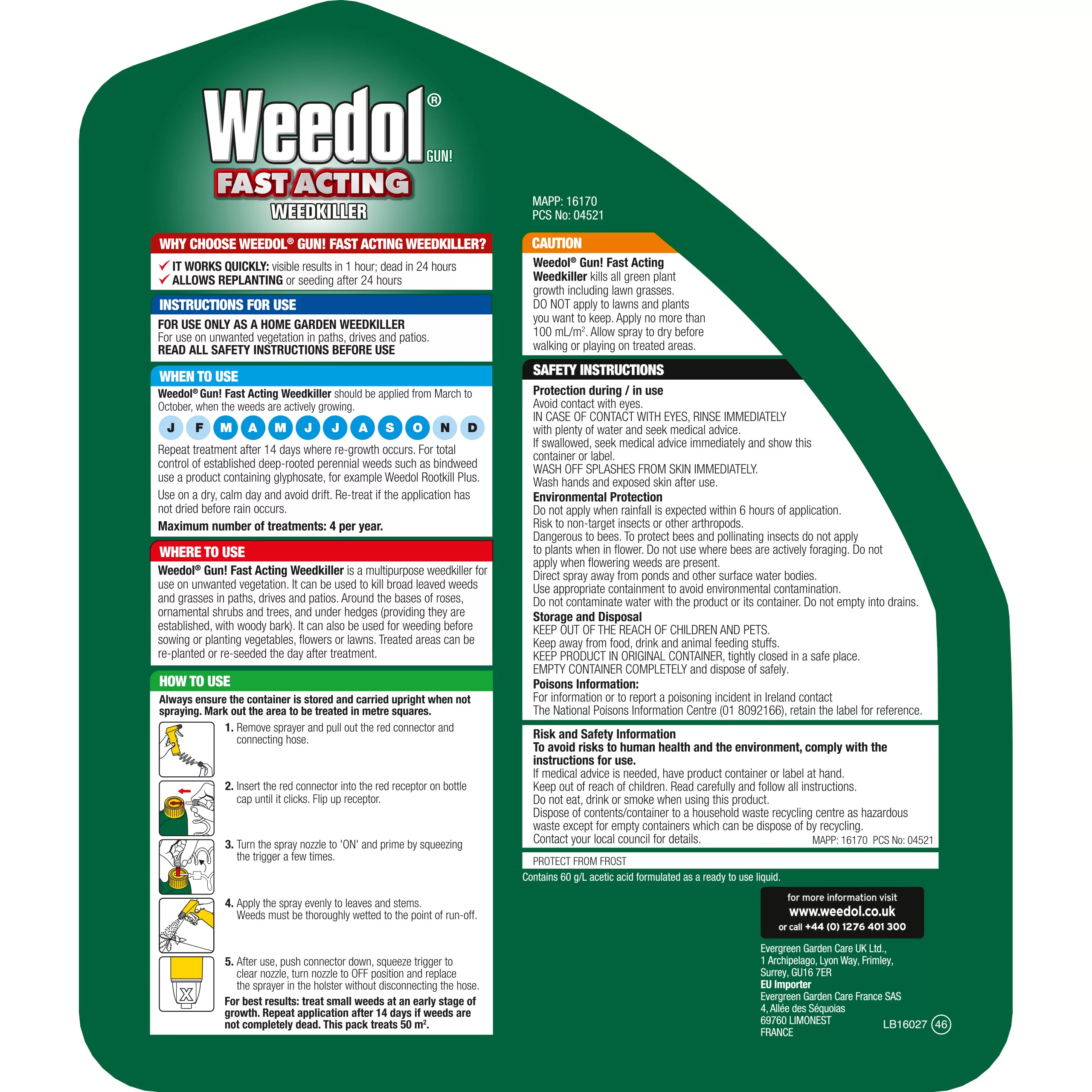 Weedol Fast Acting Weed Killer 3L 3.28kg 4 Weedol Fast Acting Weed Killer 3L 3.28kg - Image 2