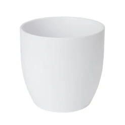 White Ceramic Round Plant Pot (Dia)24.3cm