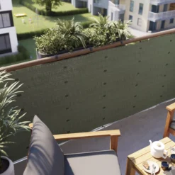 Woven Breeze Green Polyethylene (PE) Garden Screen (H)1m (W)3m -Garden & Outdoors woven breeze green polyethylene pe garden screen h 1m w 3m5059340672649 01i